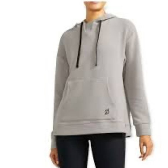Peloton Tops - PELOTON Gray Oversized Ribbed Side Zip Drawstring Hoodie - M